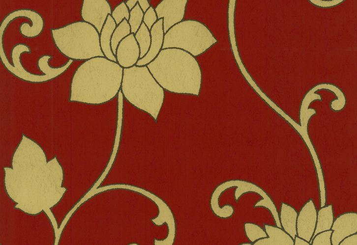 Papel de Parede Floral Dourado e Vermelho | Papel de Parede K&G | Loja de  Papel de Parede | papel parede|