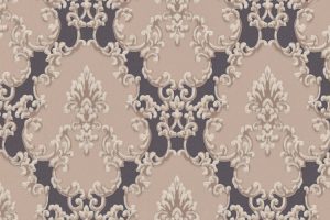 Papel de Parede Adamascado Marrom e Bege Ref. 6376-11