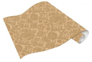 Rolo de Papel de Parede Arabesco Dourado e Bege Ref. 6378-27