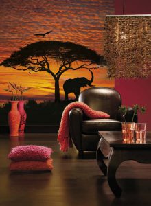 Ambiente Decorado Elefante ao Por do Sol Ref. 4-501