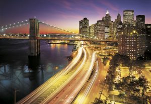 Painel Fotográfico Ponte de NYC Iluminada Ref. 8-516