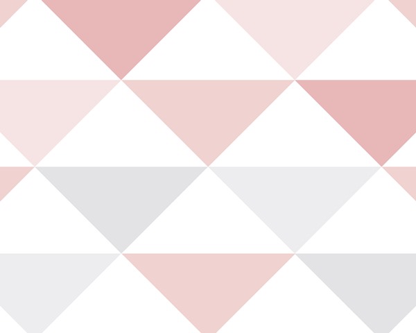 Papel de Parede Infantil Rosa e Cinza Triângulo