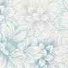 Papel de Parede Flores Brancas e Verdes Ref. 5425-08