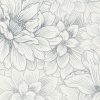 Papel de Parede de Flores Brancas e Cinza Ref. 5425-10