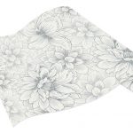 Rolo de Papel de Parede de Flores Brancas e Cinza Ref. 5425-10