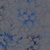 Papel de Parede Flores Cinza e Azul Ref. 5425-15