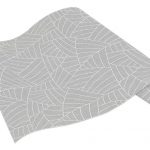 rolo de papel de parede com folhagem abstrato, na cor cinza- Ref: 5427-10