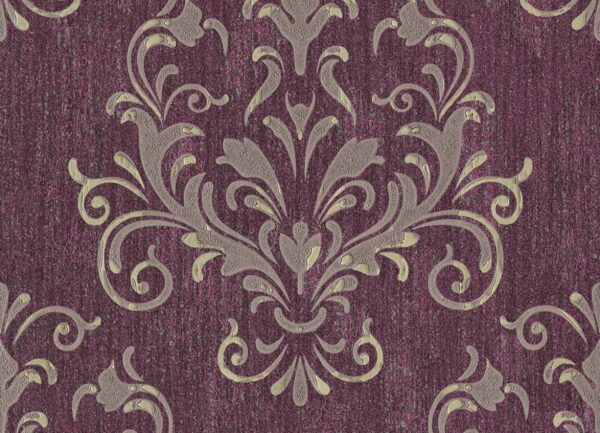 Papel de Parede Estilo Clássico cor Roxo Amora