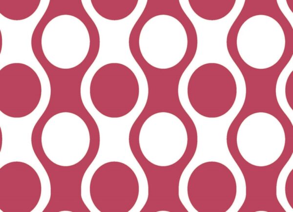 Papel de Parede Geométrico Vermelho Rubi e Branco