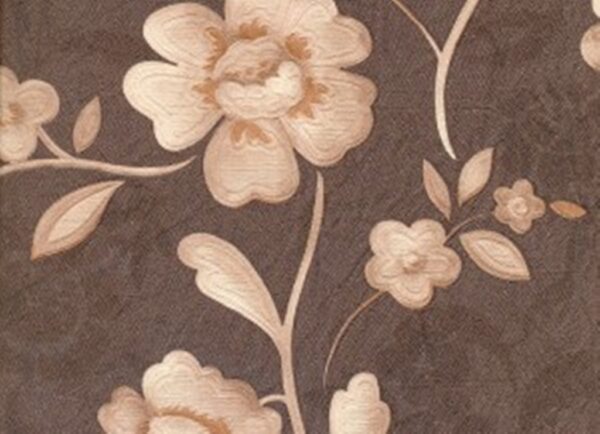 Papel de Parede Roseira cor Marrom e Marfim