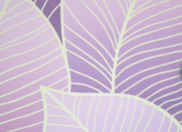 Papel de Parede com Desenho de Folhas cor Lilás - F702-06
