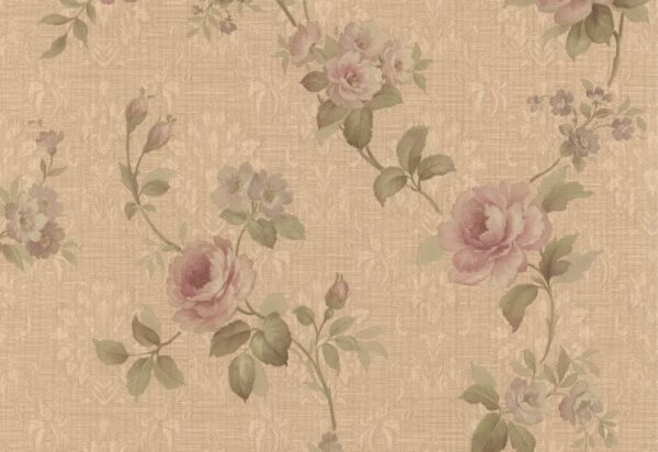 Papel de Parede com Rosas Provençal Bege