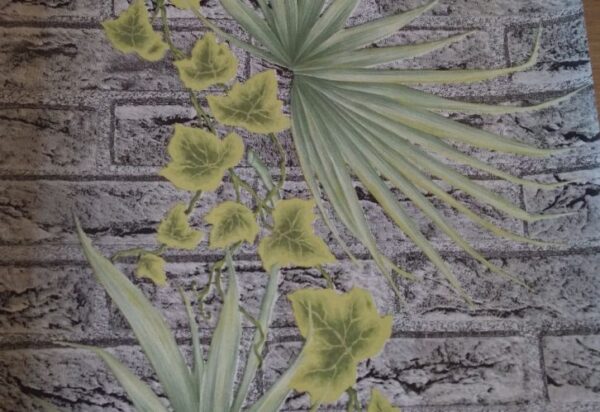 Papel de Parede Tijolinho com Plantas