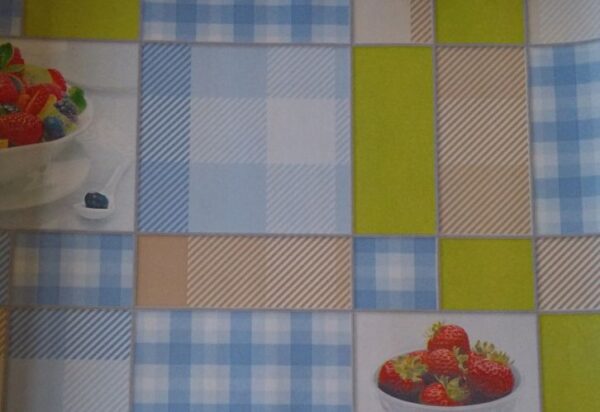 Papel de Parede Morangos - Azul e Verde