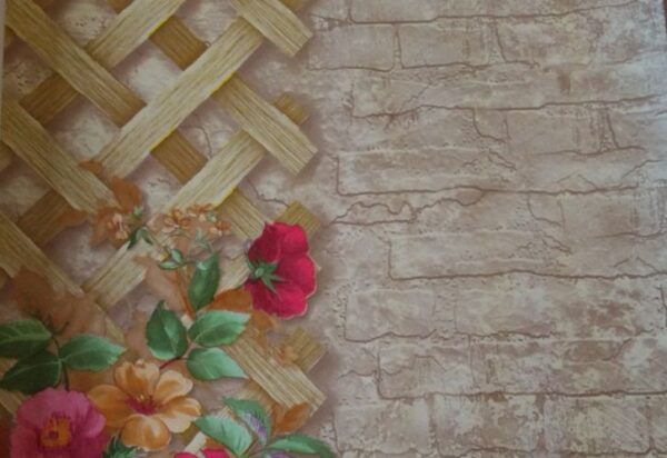 Papel de Parede Tijolinho e Flores