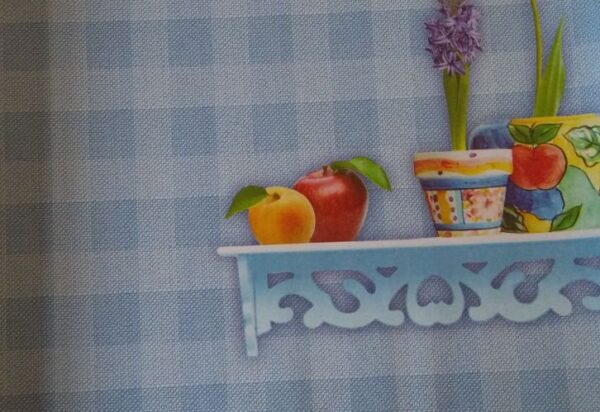 Papel de Parede Cozinha Xadrez Azul