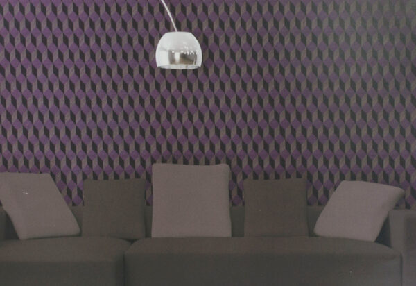 Papel de Parede 3D Cubo Roxo - J437-06